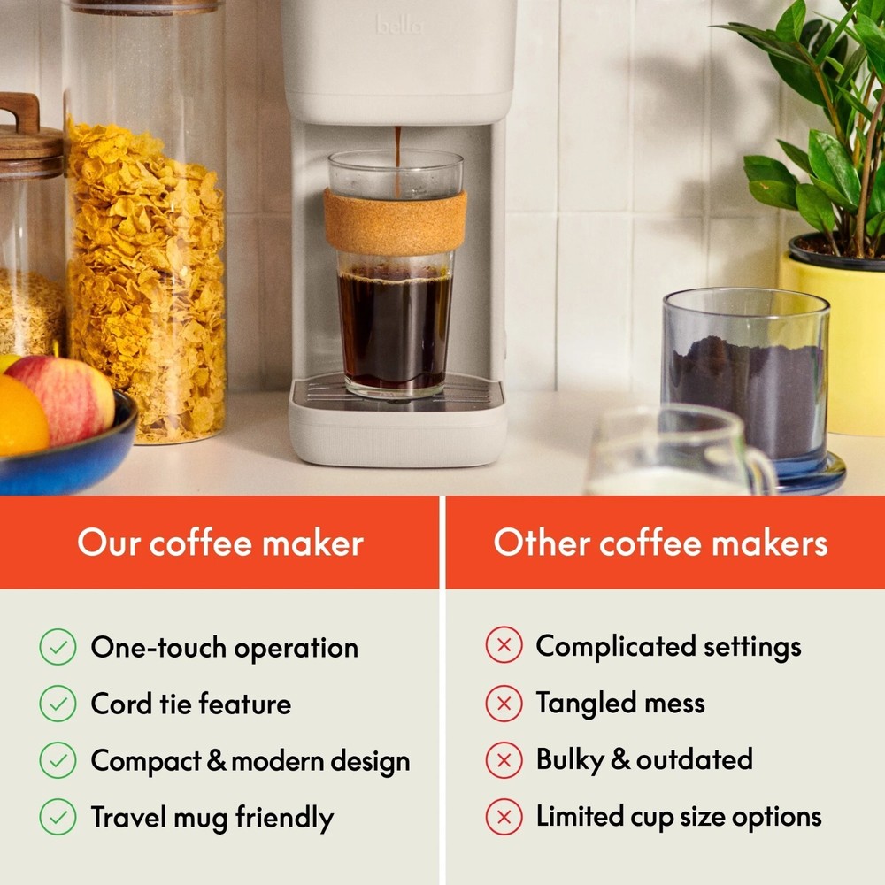 bella Single-Serve Coffee Maker, Oatmilk
