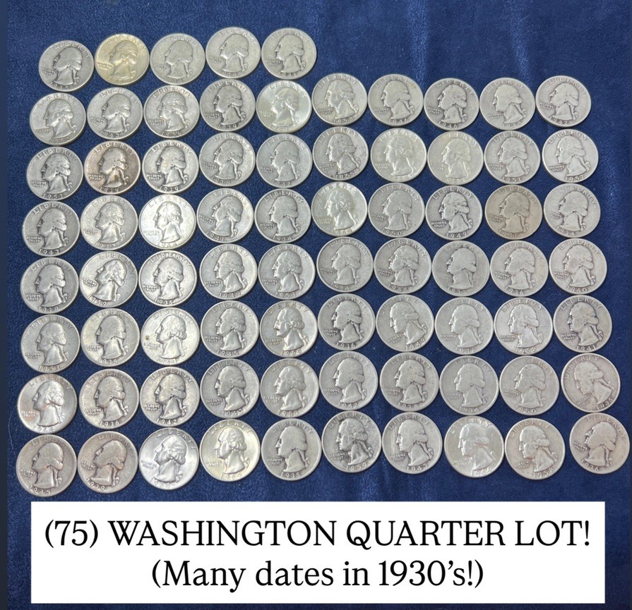 (75) WASHINGTON QUARTERS| 90% SILVER | LOT Z-252