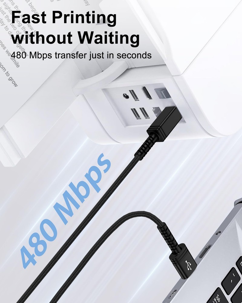 6FT USB Printer Cable, A to B Type A Male B 6FT, Black
