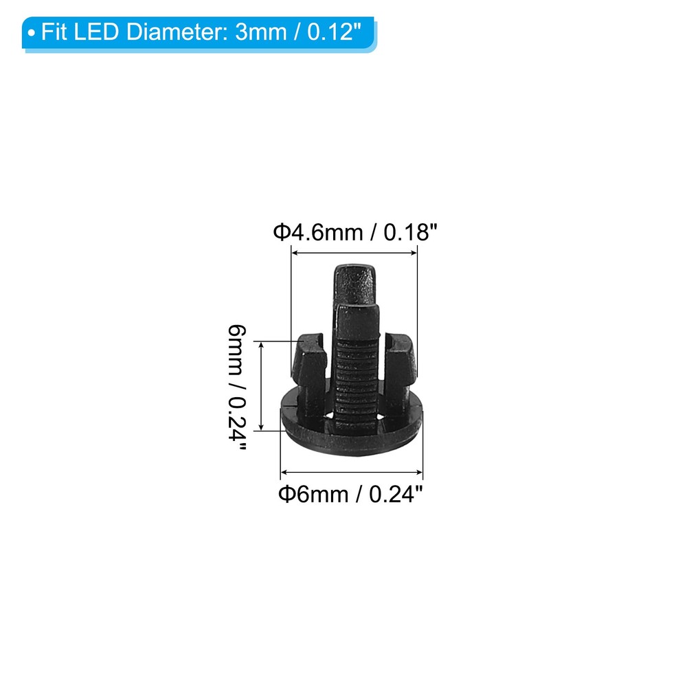 50pcs 3mm Light Emitting Diode Holder Clip Bulb Socket Panel LED Holders