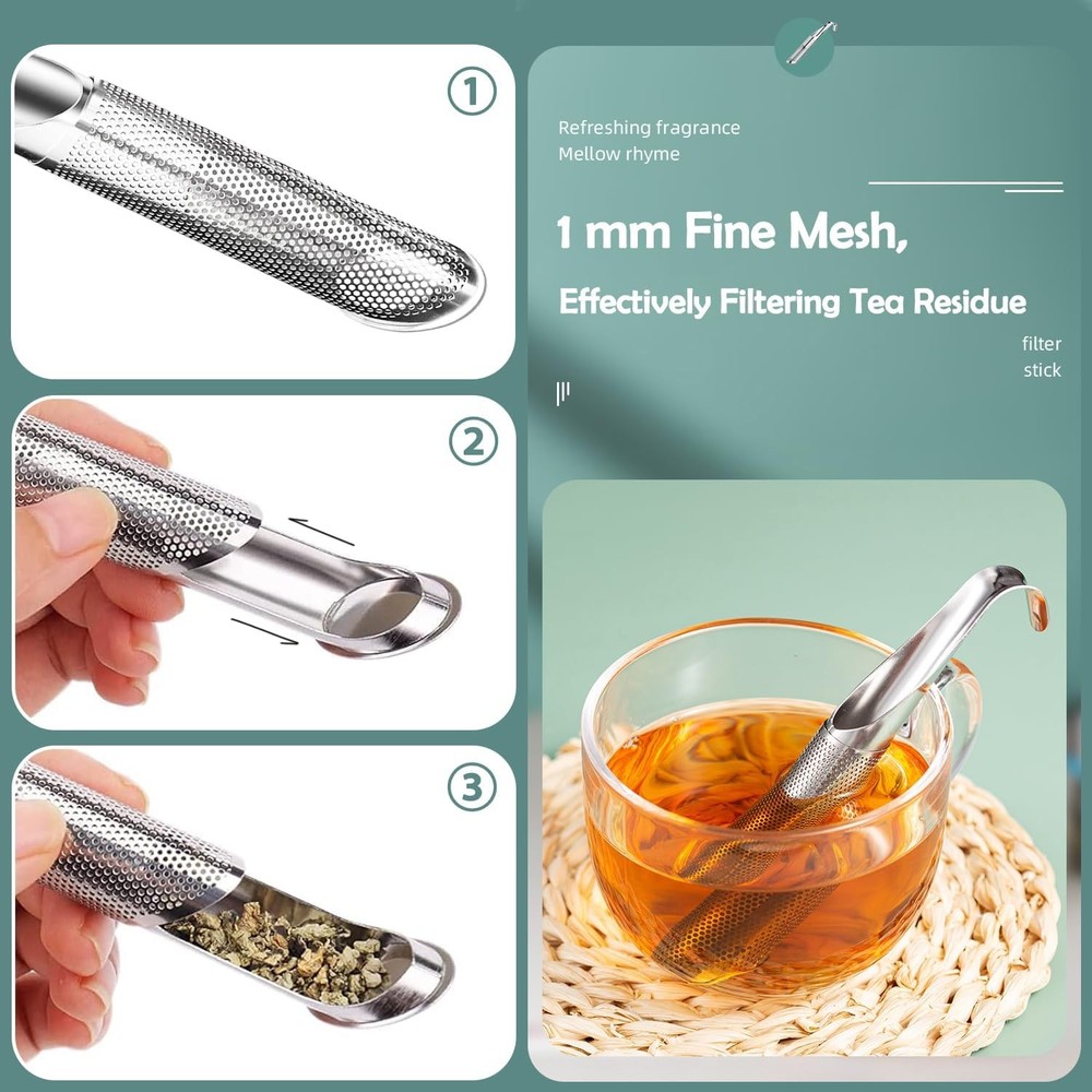 2 Pack Tea Infusers, Extra Fine Mesh Strainer for Loose Tea, Silver