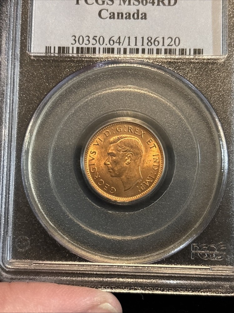 1939 Canada Penny Uncirculated Pcgs Ms64 Red Small Cent