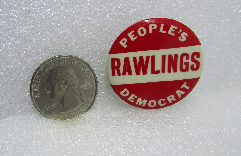 Rawlings People's Democrat Political Button Pin