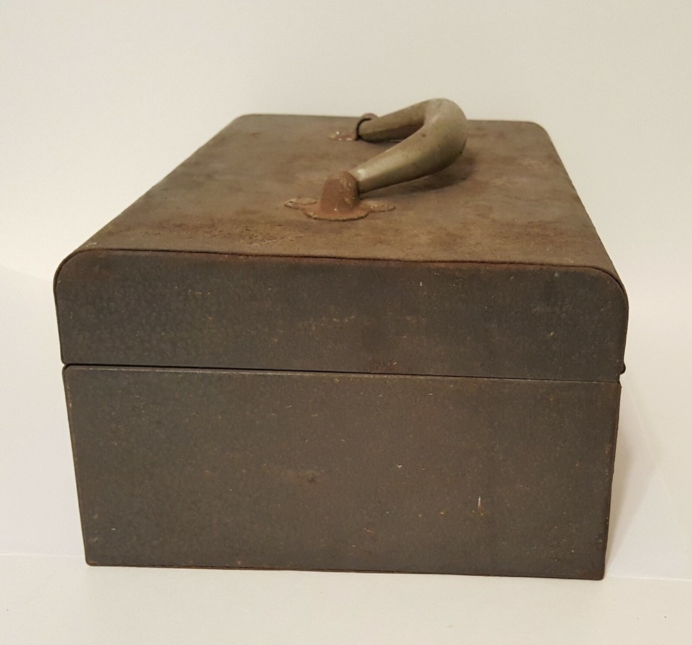 Vintage Sears Metal Power Tool Case w Handle -1801 Drill Kit Case Only-Rusted