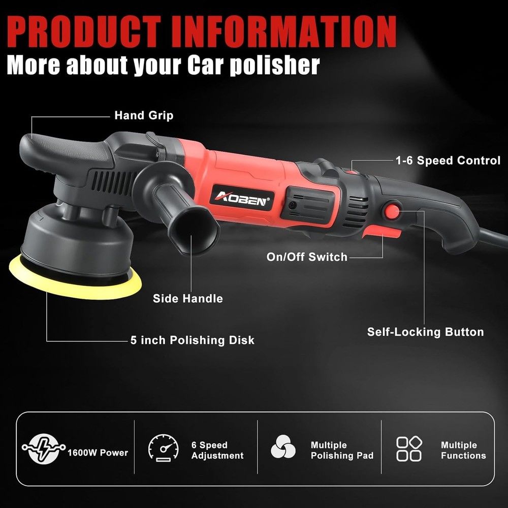 5in Dual Action Random Orbital Buffer Polisher Kit