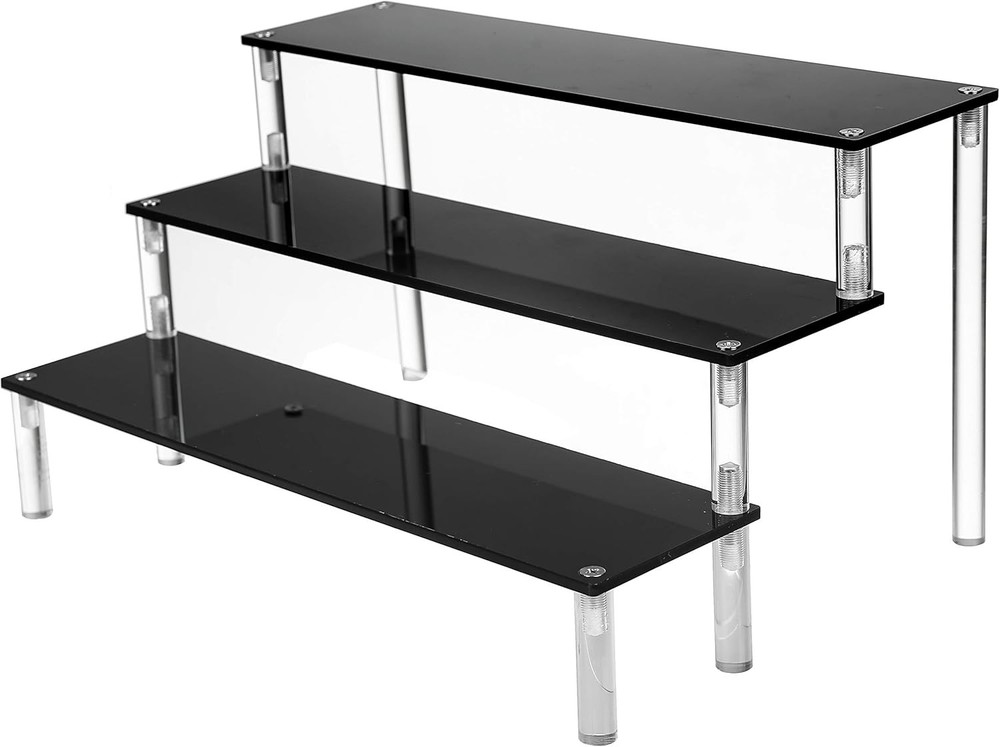 ihomecooker 3 Tier Black Acrylic Display Riser Cupcake Stand 3 tier, black