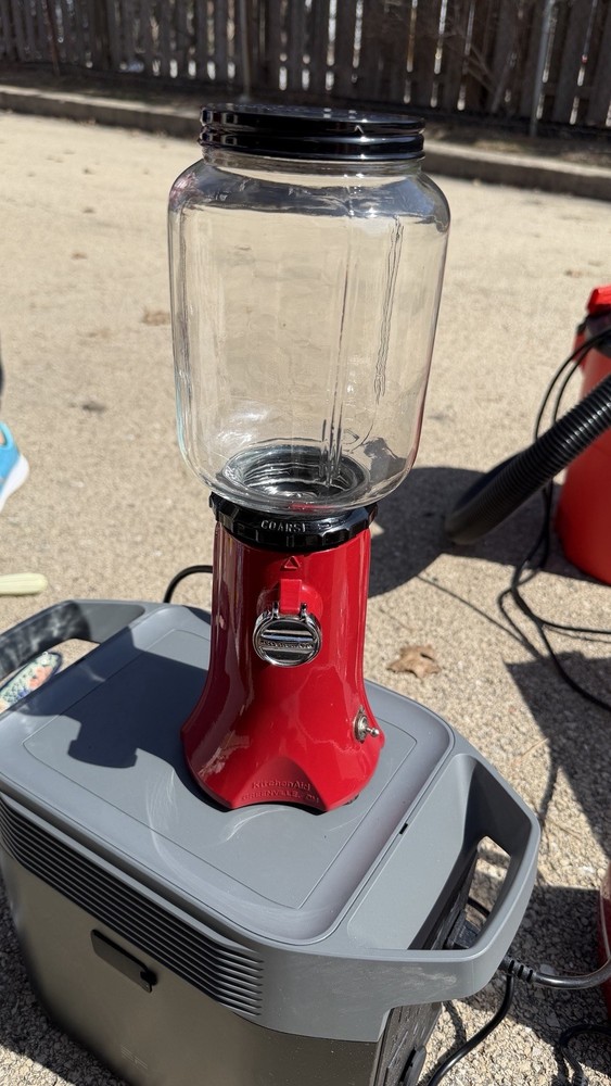 KitchenAid Red Burr Coffee Grinder KCG200ER Tested Working