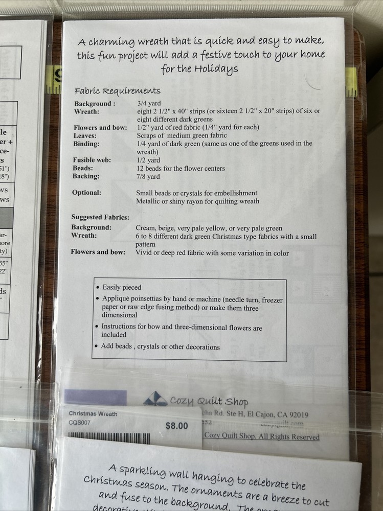 LOT OF 8 QUILT PATTERNS L03