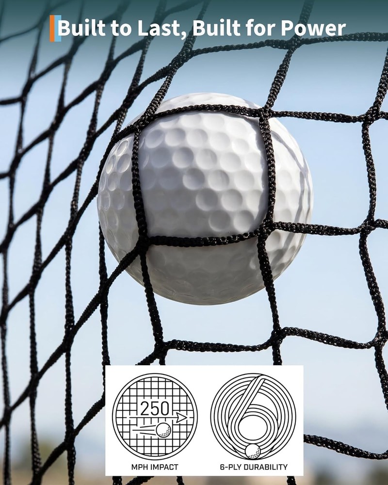 Golf Simulator Cage Net 10x8x5.7ft with Impact Screen, Enclosed Practice Net Set