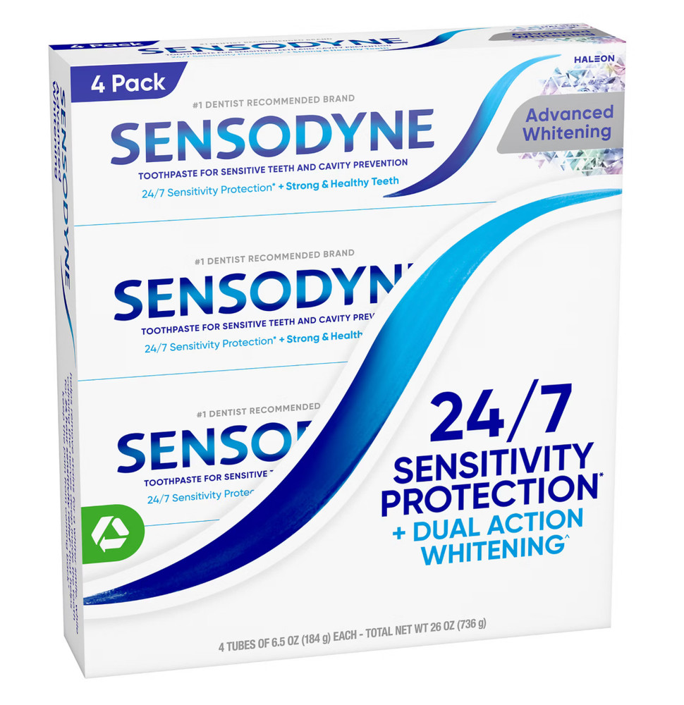 SENSODYNE Advanced Whitening Toothpaste 6.5 oz   Pack of 4 Exp. 2028
