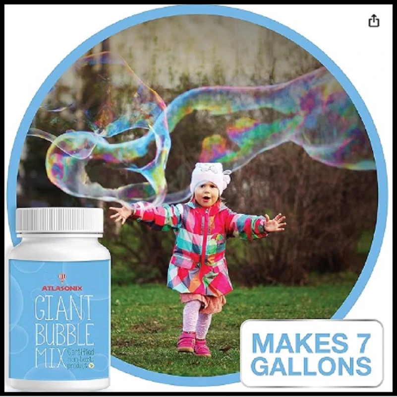 Atlasonix Giant Bubble Solution 7 Gallons - Bubble Refill, Giant Bubble Mix for
