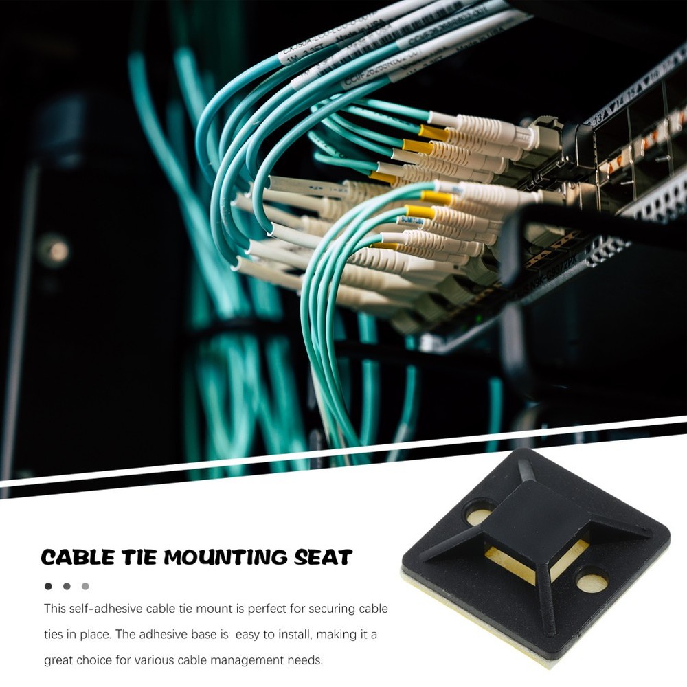 100 Pcs Self Adhesive Wire Organizer Zip Tie Mount Cable Fixing Clip
