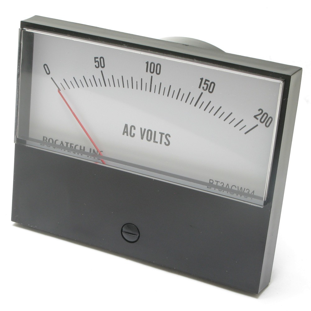 Panel Meter, 0 - 200 AC Volt Meter. 95 x 75mm
