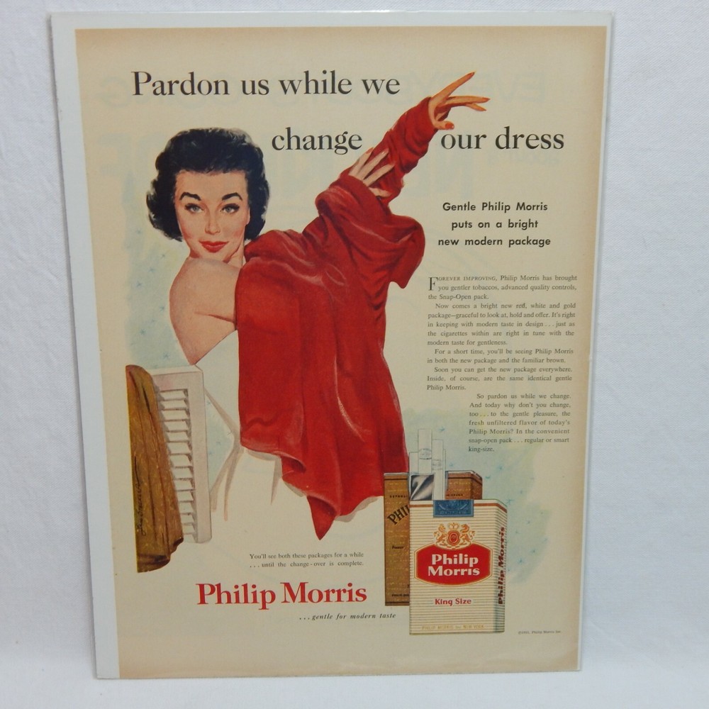 1955 PHILIP MORRIS CIGARETTE PHILIP MORRIS INC. ADVERTISEMENT