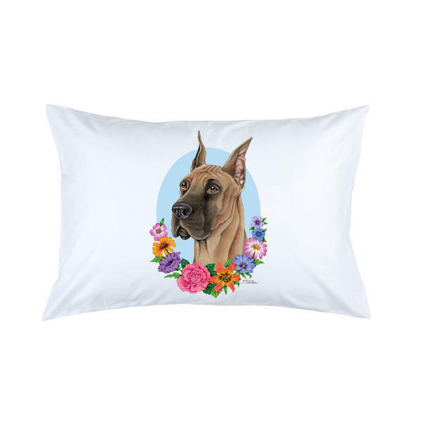 Great Dane Fawn Cropped Micro Fiber Pillowcase