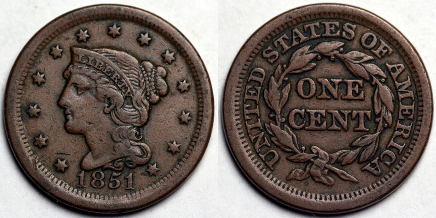 1851  Large Cent