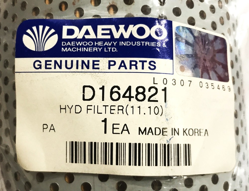 Daewoo Forklift Hydraulic Filter D164821 (Dented) NOS
