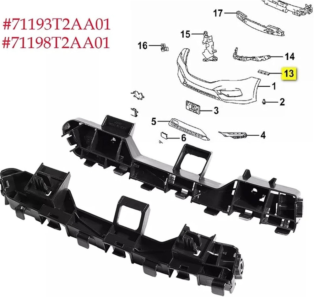2 PCS Front Bumper Bracket Replacement Front Left Driver and Right Passenger Sid