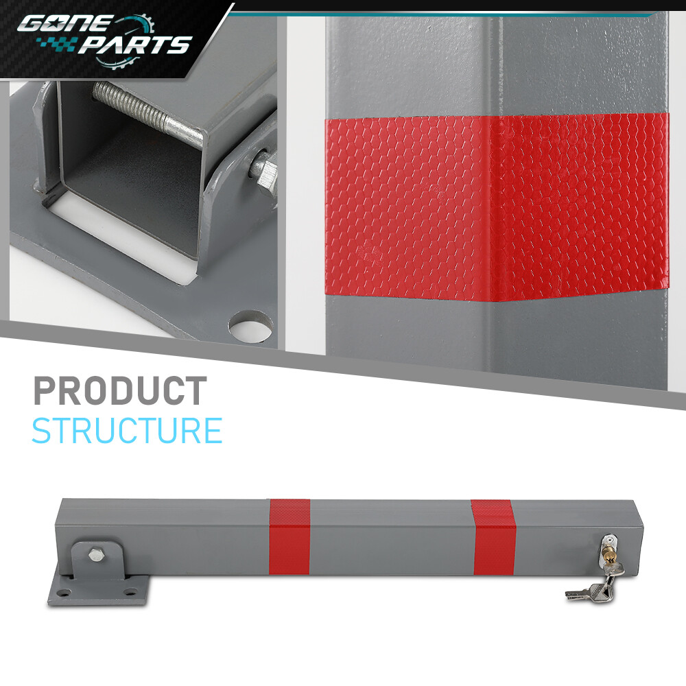 Square Heavy Duty Foldable Bolt Down Security Parking Post Bollard Driveway