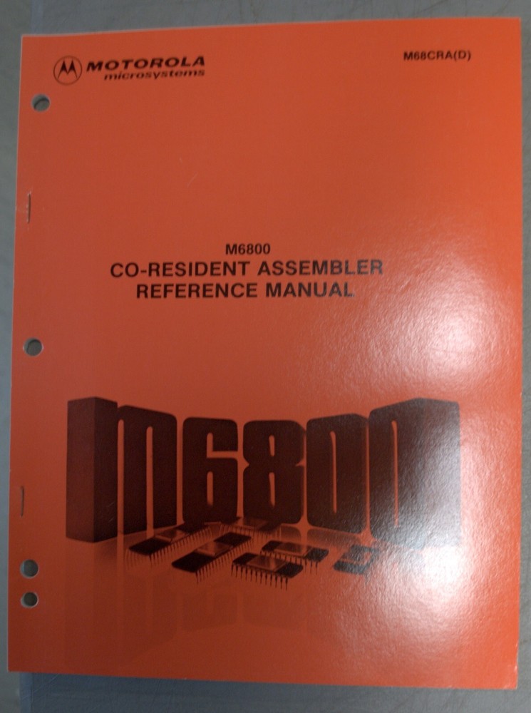 Original M6800 Co-Resident Assembler Reference Manual  1976 - ships worldwide!