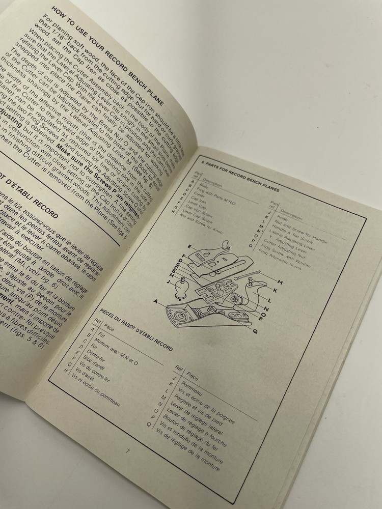 Record Planes & Planing Rabots & Rabotage - Record Tools