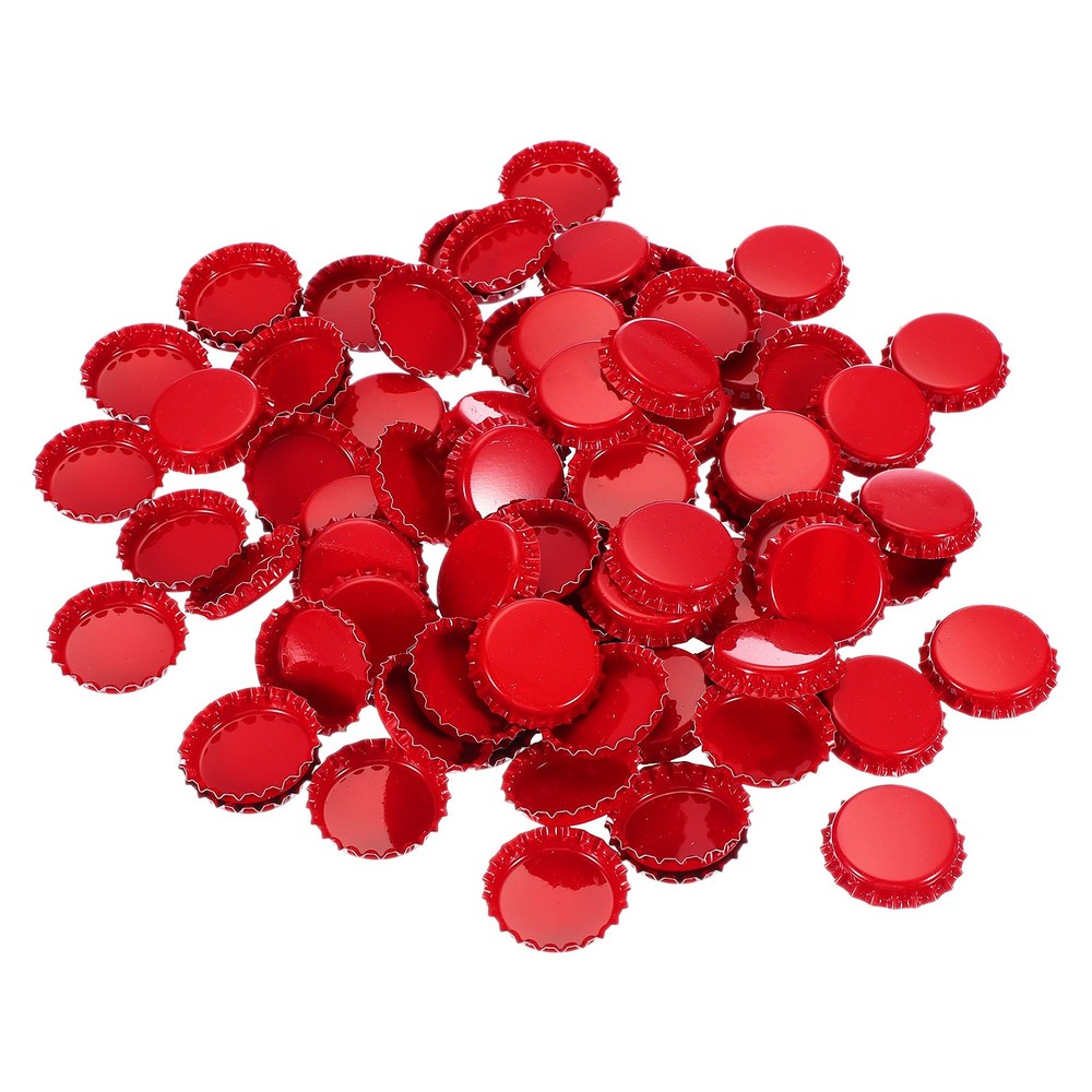 50 PCS Bottle Caps, 1" Double Sided Printing Bottle Caps, Red