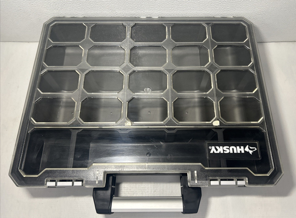 Husky Small Parts Tool Organizer Storage Hardware Case Toolbox 11 Compartments