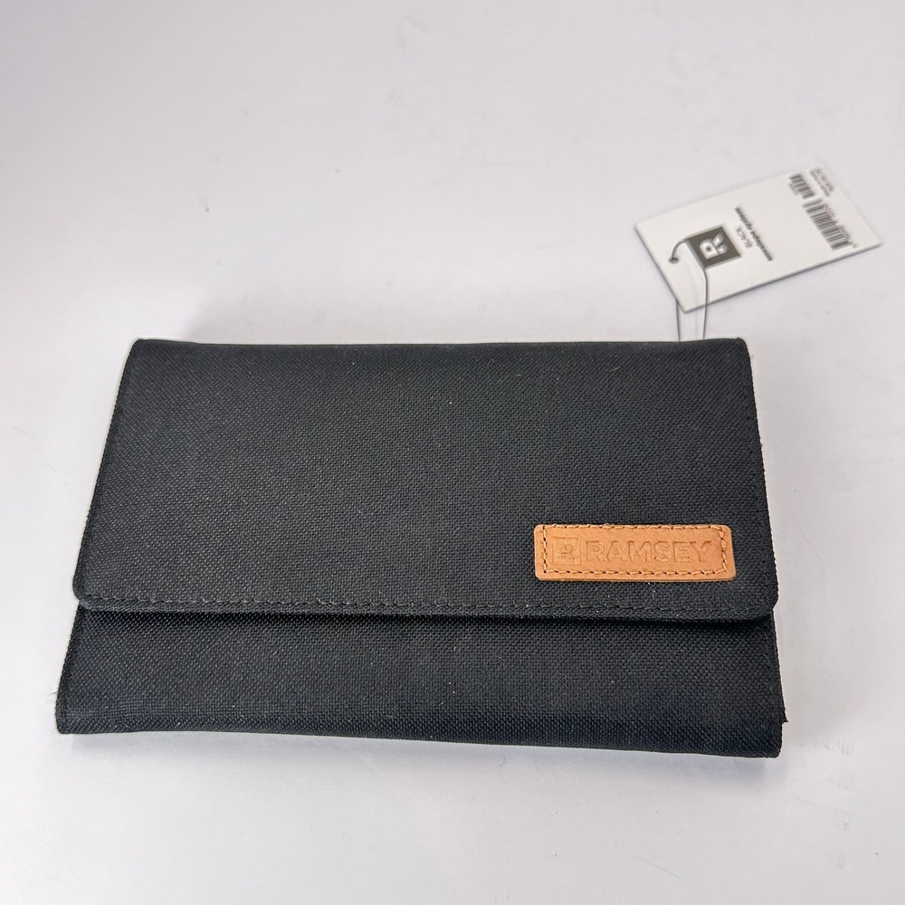 Ramsey Solutions Envelope System Black Canvas Budget Wallet Organizer with Pen