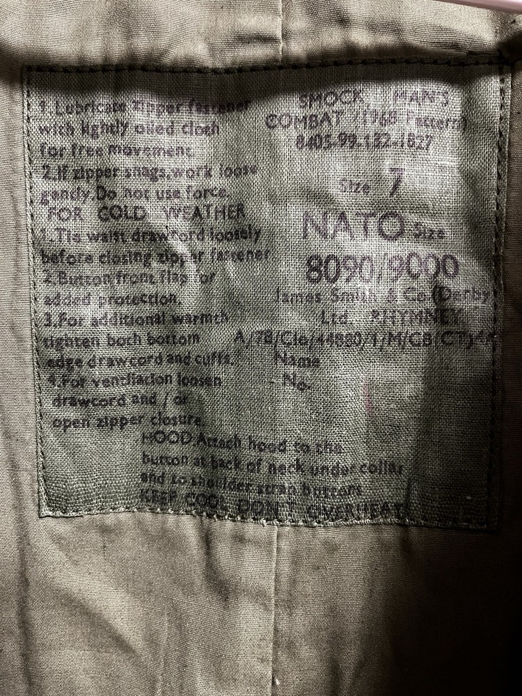 Vintage British Army 1968 Pattern DPM Combat Jacket Size 7 8090/9000