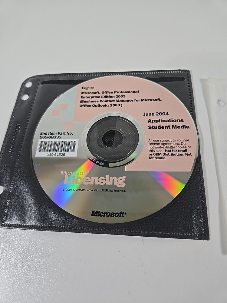 MICROSOFT OFFICE 2003 Professional Enterprise Edition 2 Disc SERVICE PACK 1