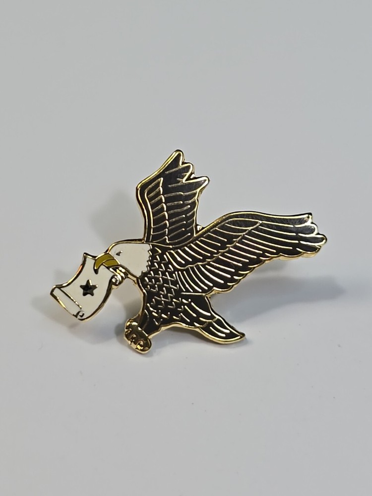 Eagle With White Flag 1 Star Lapel Pin