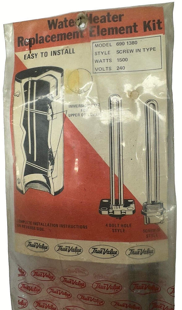 690 1380 Water Heater Replacement Element Screw In Type Kit 1500W, 240V