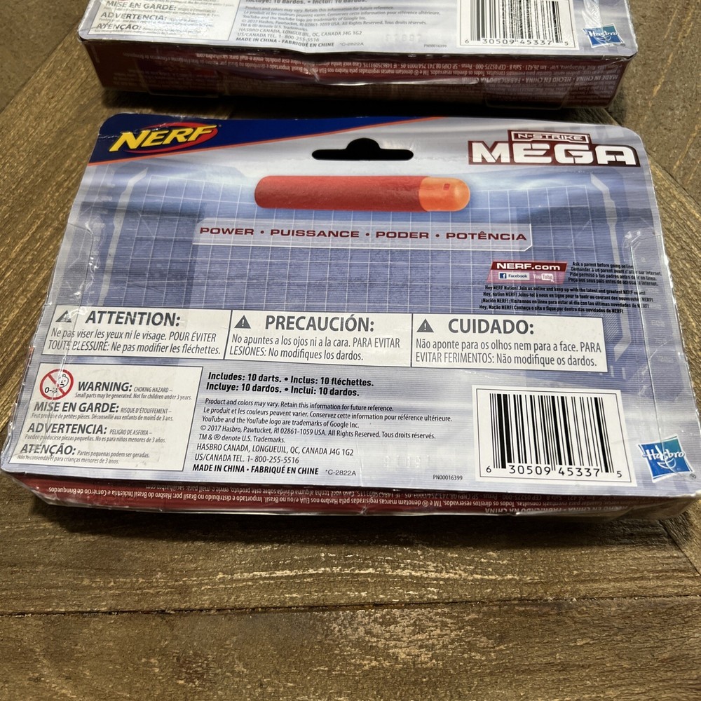 2 Nerf Mega Darts 10-Dart (20 Total) refill pack N-strike