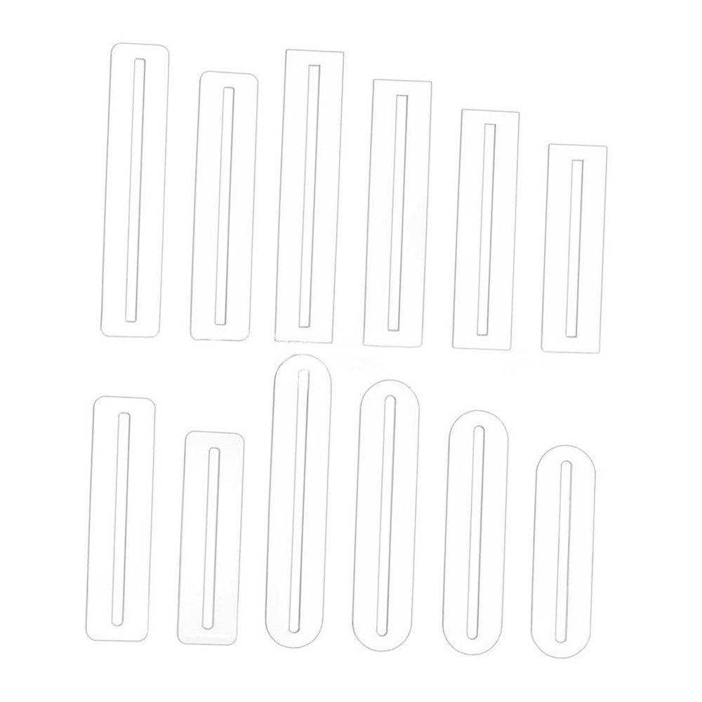 12Pcs Zipper Overlay Template Measuring Template Clear Versatile Zipper Making