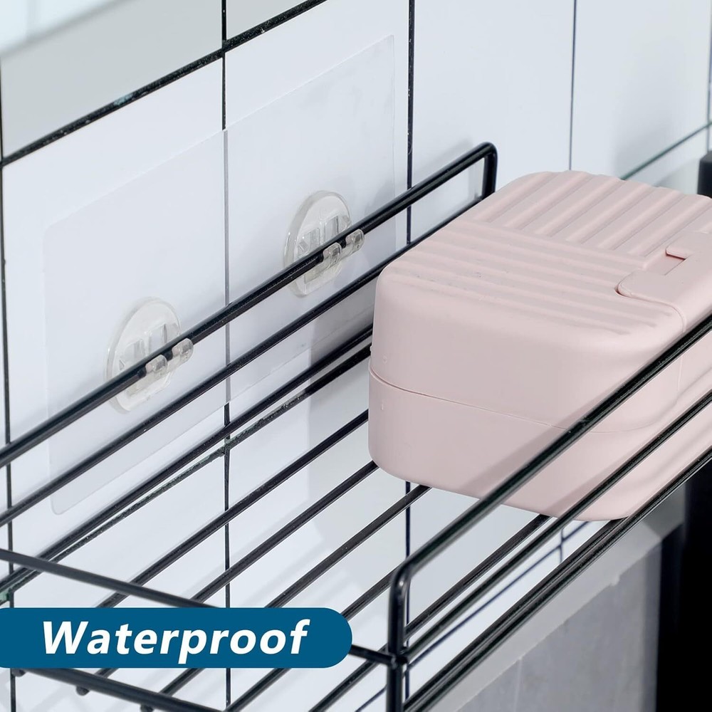 12 Pack Adhesive Hooks Sticker Strong Wall Waterproof Clear