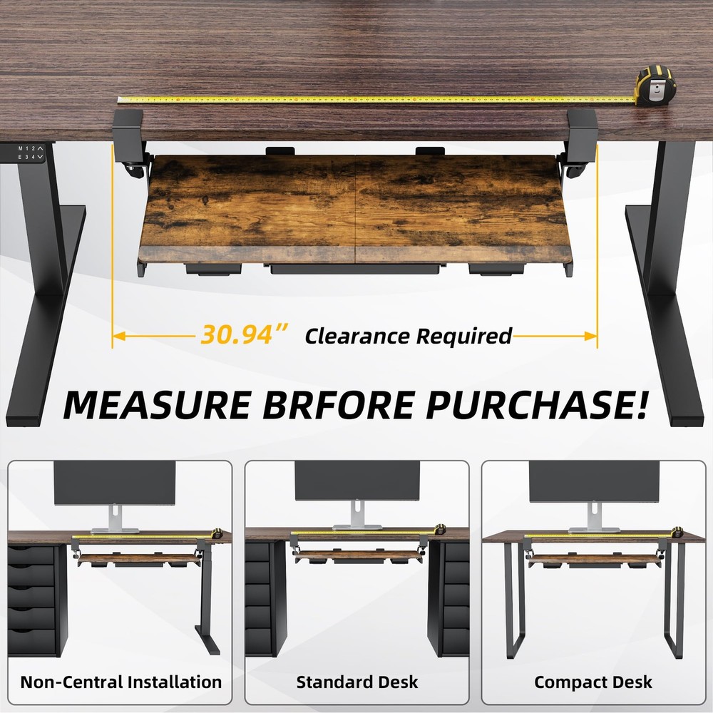 Keyboard Tray Under Desk, Pull Out Keyboard & Tray with -clamp, Ergonomic Des...