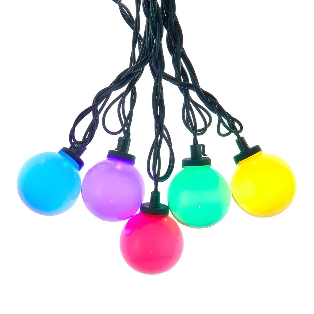Multicolor Opaque G50 LED Light Set Green Wire