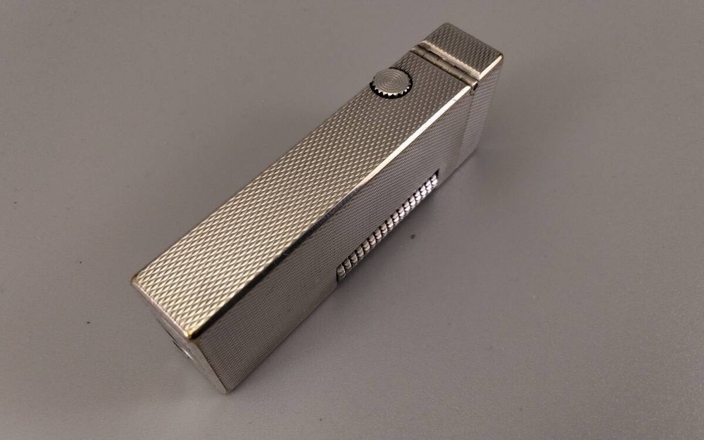 Dunhill Rollagas Vintage Silver Barley Lighter Working Condition