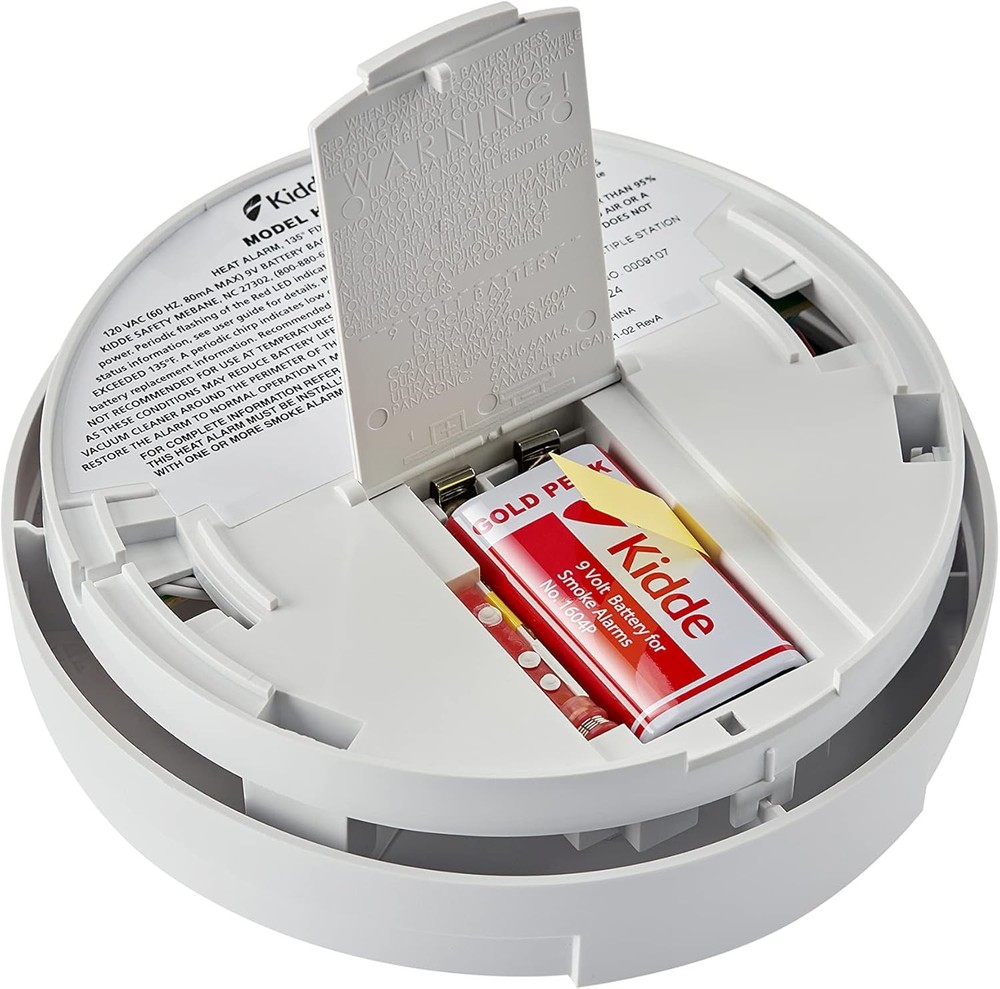 Hardwired Heat Detector with Battery Backup