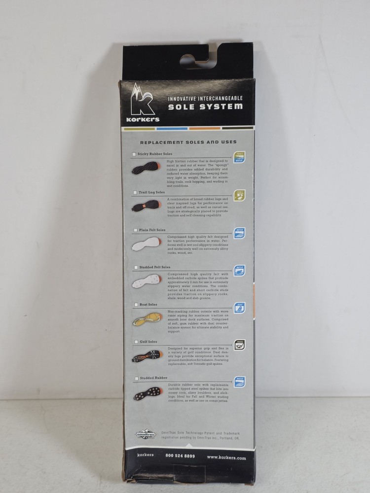 Korkers OmniTrax A2070 Trail Lug Replacement Soles size 8