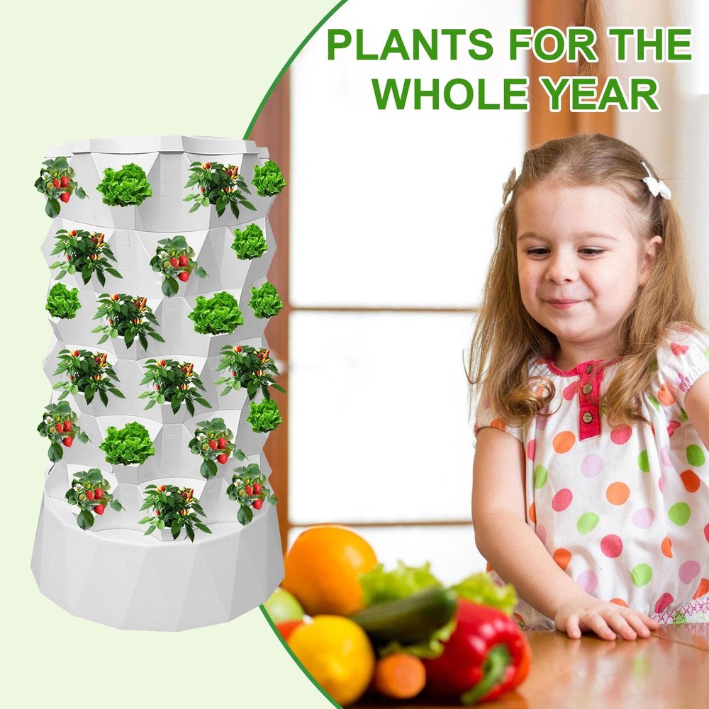 48 Pot Vertical Hydroponics Tower Systems Set Hydroponic Growing Kit Garden Home