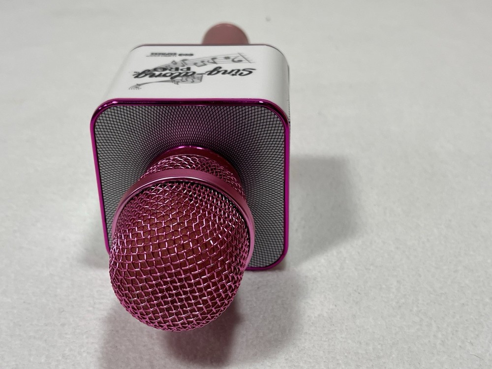 Sing-Along PRO Wireless Karaoke Microphone Pink Bluetooth Speaker Mic