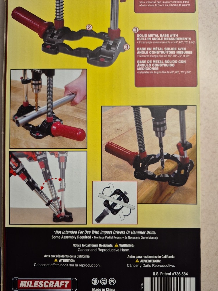 Milescraft DrillMate 1318 Portable Drill Press Guide Jig Multi Angle NEW