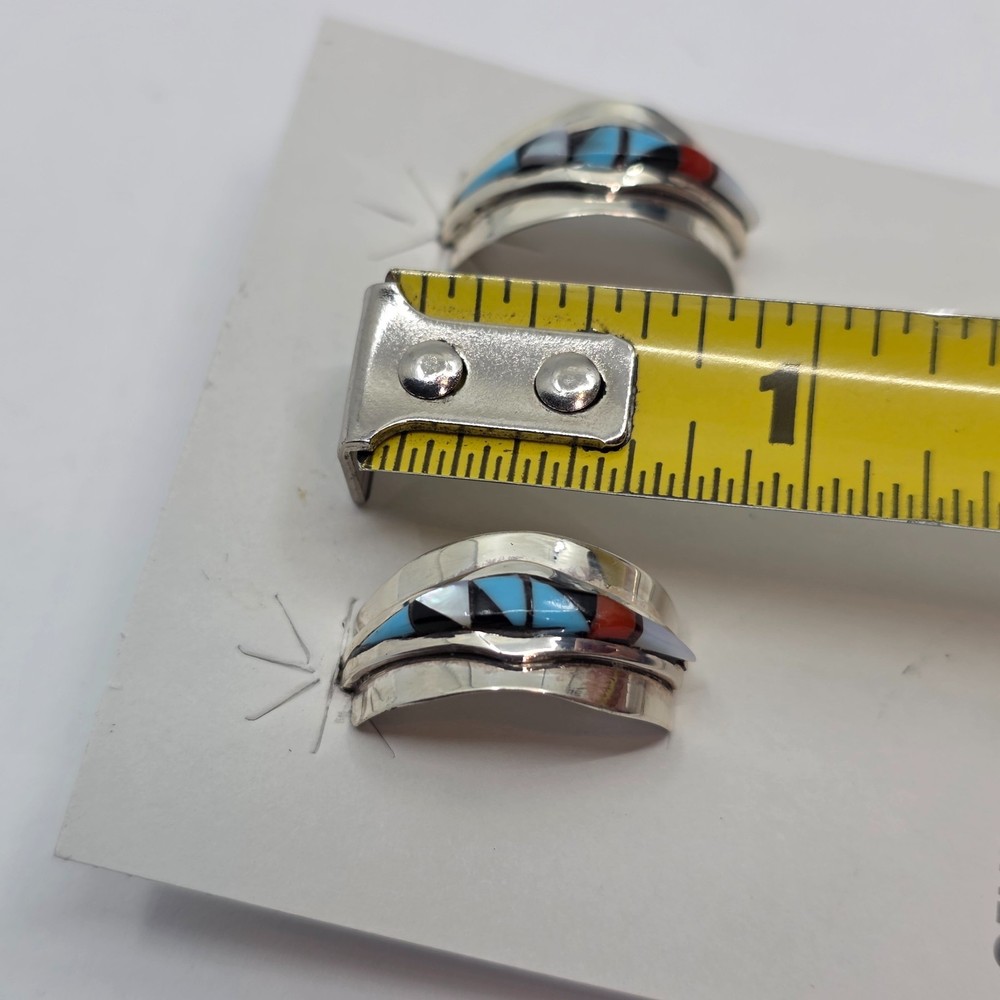 Clinton Malani Zuni Assorted Stone Sterling Silver Post Back Earrings