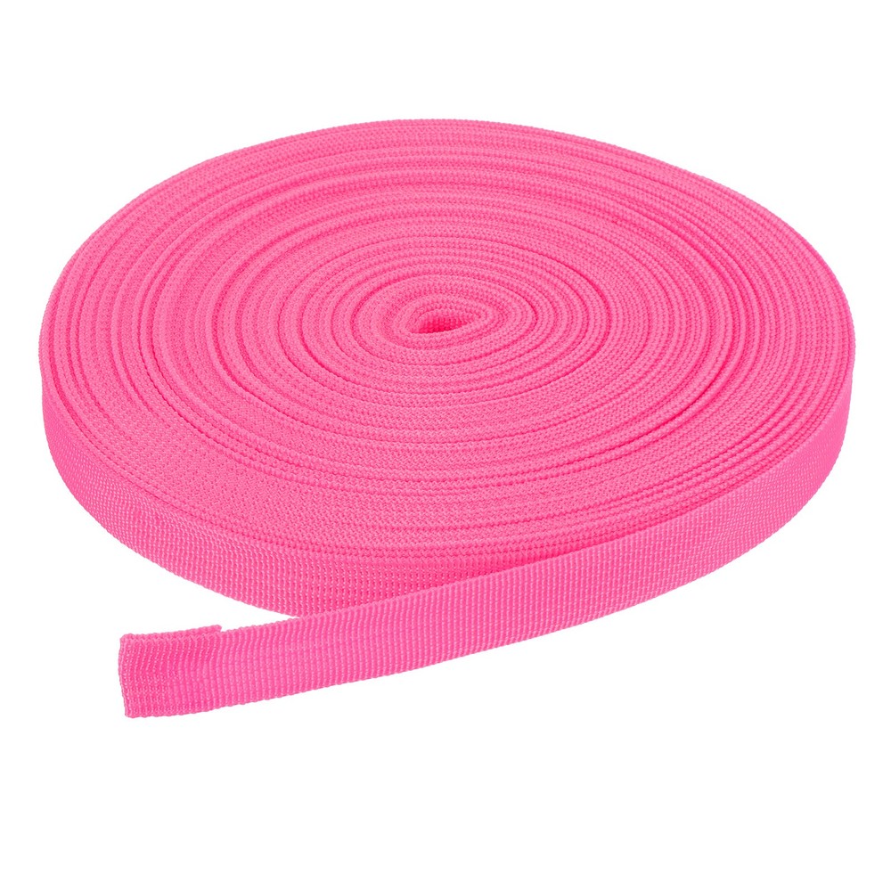 50Yard x 3/4" Width Nylon Webbing Strap Poly Flat Webbing Strapping Rose Pink