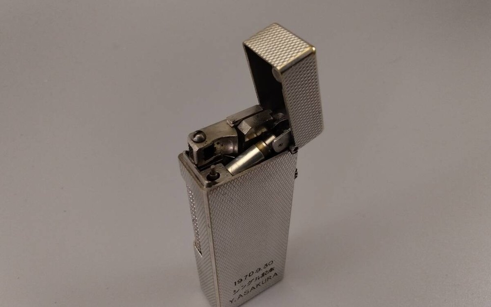 Dunhill Rollagas Vintage Silver Barley Lighter Working Condition