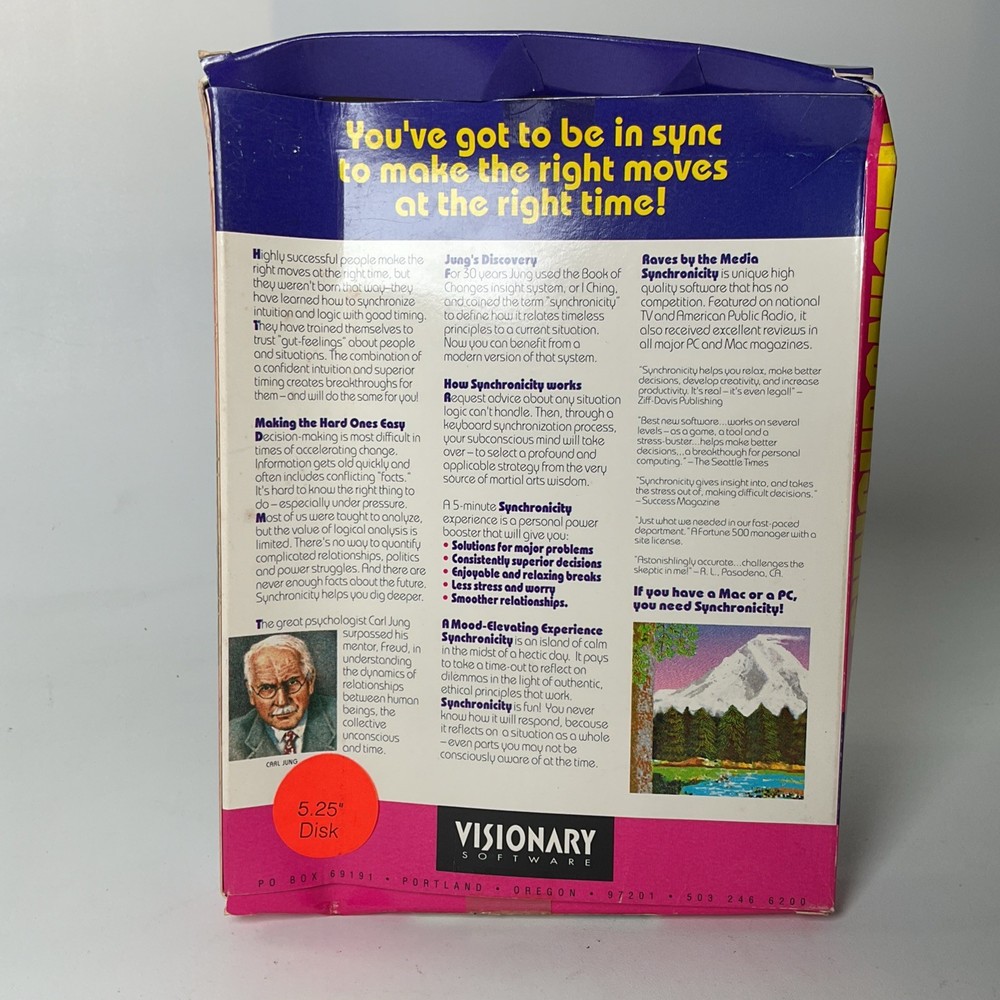 Visionary Software Synchronicity MS DOS Version IBM Compatibles 5.25” Disk
