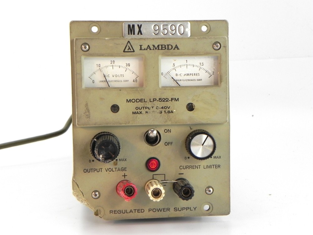 Lambda LP-522-FM Regulated DC Power Supply, 40V, 1.8A Powers On, Physical Damage