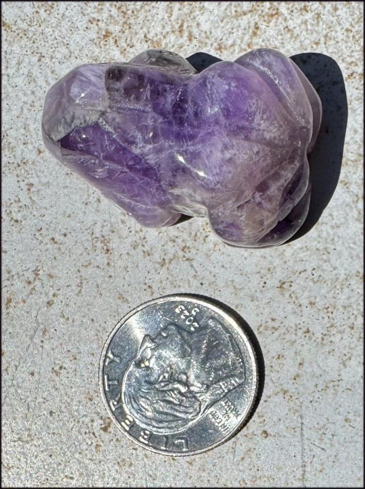 Chevron Amethyst FROG Totem - Dream Work, Crown Chakra