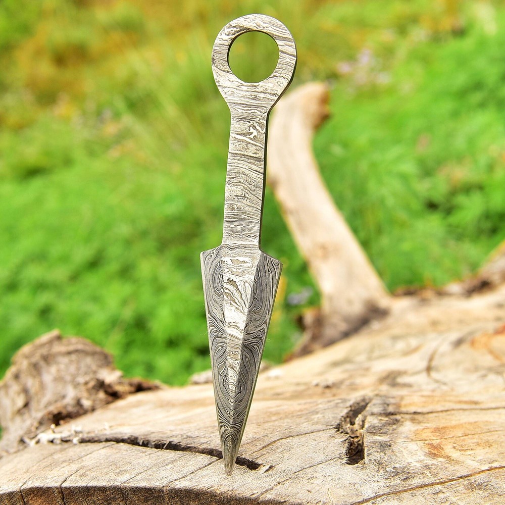 DAMASCUS Double Edge Military Combat Fixed Blade throwing boot Boot Knife ring